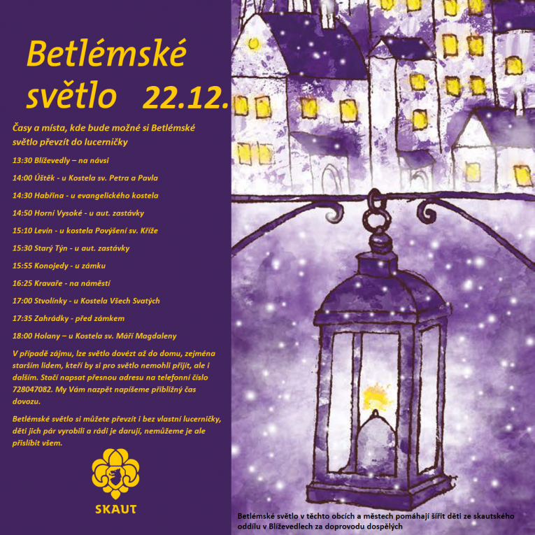 Betlémské světlo 22.12.2019