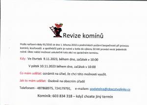 Revize komínů 2023