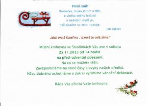 Pozvánka-knihovna Stvolínky 25.11.2023