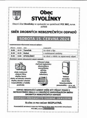 ODPADY-sběr nebezpečných odpadů 15.06.2024