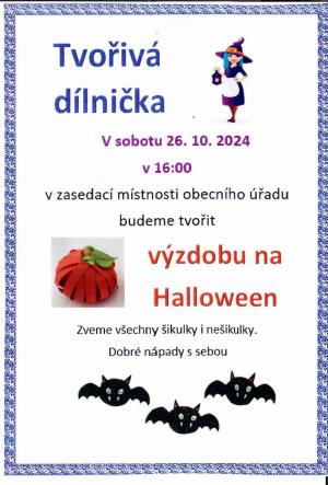 Pozvánka-Tvořivá dílna, 26. října 2024
