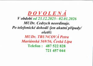 Informace-uzavření ordinace praktického lékaře 