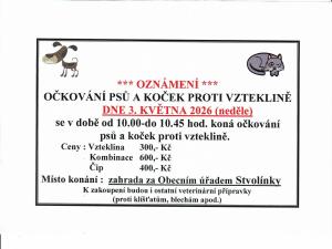 Očkování psů proti vzteklině 2026