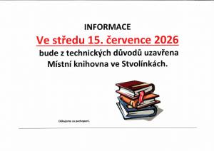 INFO-uzavření Místní knihovny Stvolínky