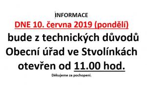 Uzavření obecního úřadu 10.6.2019 1