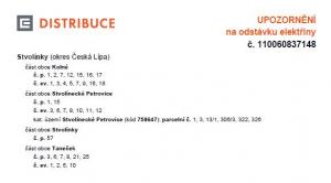 Odstávka elektřiny dne 25.8.2022 1