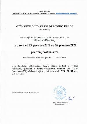 Obecní úřad DOVOLENÁ