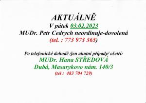 MUDr.Cedrych-uzavřená ordinace