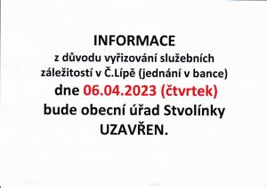 INFO-uzavření Ob.úřadu STV 6.4.2023