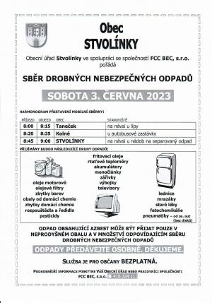 ODPADY-sběr nebezpečných odpadů 3.6.2023